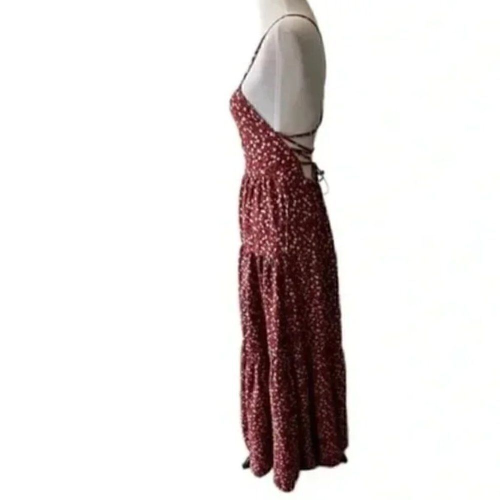 🆕 bellanblue Floral BOHO Lace Up Back Maxi Dress size M - Picture 5 of 6